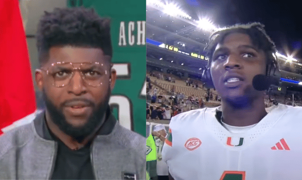 Sports analyst Emmanuel Acho drops criticism of Cam Ward for missing second half of Pop Pie Bowl (Video)